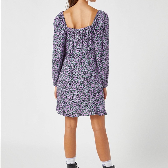 PULL&BEAR Floral Dress With Gathered Detail - Picture 5 of 6